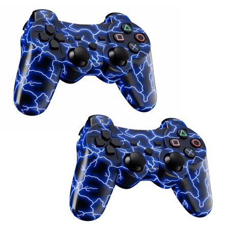 Controler wireless compatibil PS3 2 buc, albastru
