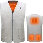 Vesta încălzitoare unisex albă Amaz Lux EU/XL