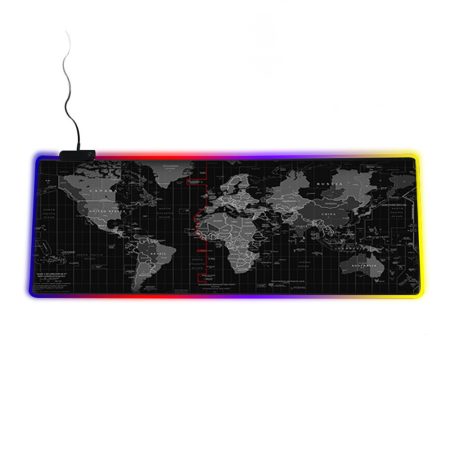 Mouse pad RGB cu harta lumii