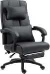   Scaun de birou Dowinx executive, negru – cu suport pentru picioare, reglabil pentru lombar și tetieră  URL verzia (SEO slug):