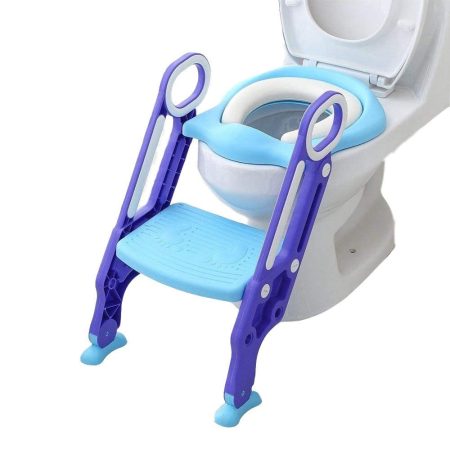 Scaun toaletă pentru copii Bamny cu trepte-albastru violet
