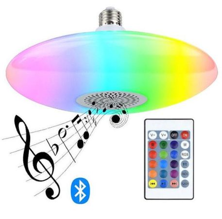 Lampă OZN Bluetooth E27 RGB cu difuzor + telecomandă