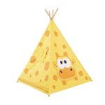 Cort indian pentru copii cu model girafe, galben