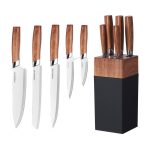   Set de 5 cuțite din oțel inoxidabil cu suport pentru cuțite