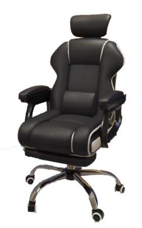 Scaun cu suport de picioare GamerElegance negru
