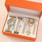 Set de bijuterii de lux 5 piese pentru femei, culoare aurie