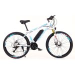   Frike Hybrid Bicicletă electrică alb-albastru deschis 250W autonomie 31-61km