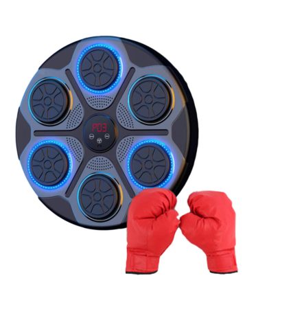 Aparat de box cu cutie muzicală montată pe perete + mănuși - Bluetooth, încărcare USB, difuzor încorporat