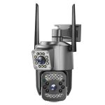   Cameră IP de securitate cu lentile duble pentru exterior cu zoom 10X și vedere nocturnă - 2x2 MP, 4G