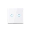 Comutator electric modern cu panou tactil – 2 module (Alb)