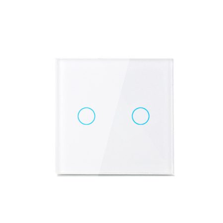 Comutator electric modern cu panou tactil – 2 module (Alb)