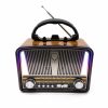 Radio Bluetooth cu difuzor, în stil retro, cu iluminare LED și lanternă Radio Bluetooth cu difuzor, în stil retro, cu iluminare LED și lanternă