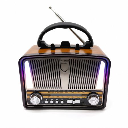 Radio Bluetooth cu difuzor, în stil retro, cu iluminare LED și lanternă