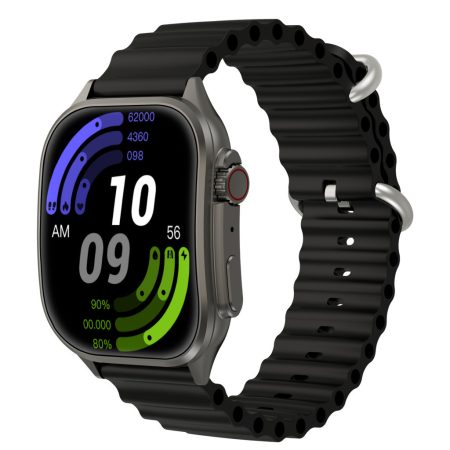Laxasfit H7 ceas inteligent cu funcție de apel Bluetooth, monitorizare ritm cardiac, pedometru, monitorizare somn, ecran curbat, pentru sporturi în aer liber, negru