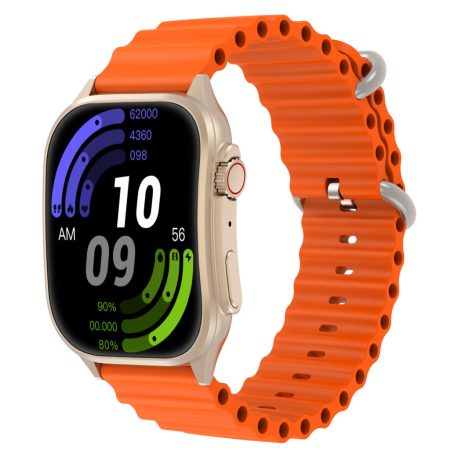 Laxasfit H7 ceas inteligent cu funcție de apel Bluetooth, monitorizare ritm cardiac, pedometru, monitorizare somn, ecran curbat, pentru sporturi în aer liber, portocaliu
