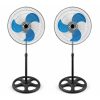 Set de 2 ventilatoare de podea de 18 colos – cu 3 pale metalice, 3 trepte de viteză, înălțime reglabilă între 100 și 128 cm