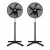 Set de 2 ventilatoare de podea de 18 colos – cu 5 pale, 3 trepte de viteză, înălțime reglabilă între 104 și 132 cm, negru