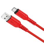   Cablu de date și încărcare HOCO X59 Victory USB-A–USB-C, 2 m, roșu