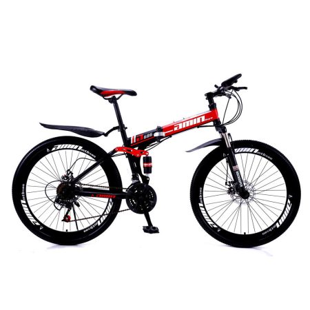 Bicicletă de munte pliabilă Amin 686 negru cu roșu